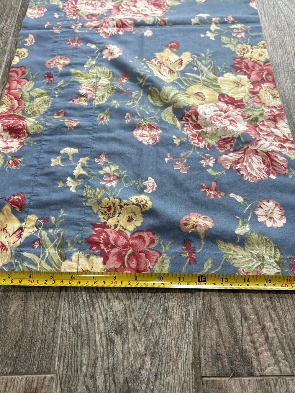 Waverly Garden Room Blue Floral Window Valance 84x 15” Valance Cottagecore